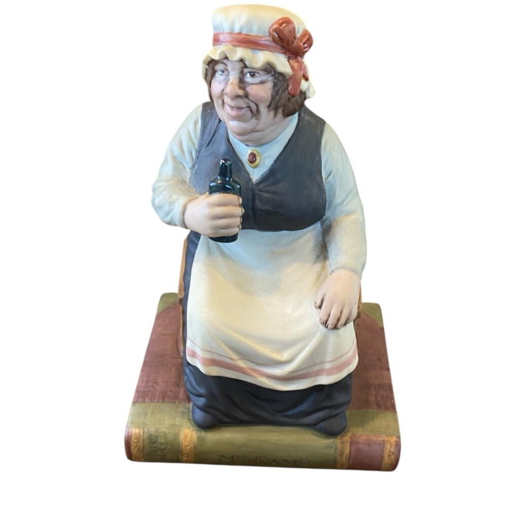 Vintage 1978 Aynsley Fine Porcelain Figure Dickens Series Mrs Gamp Bookend
